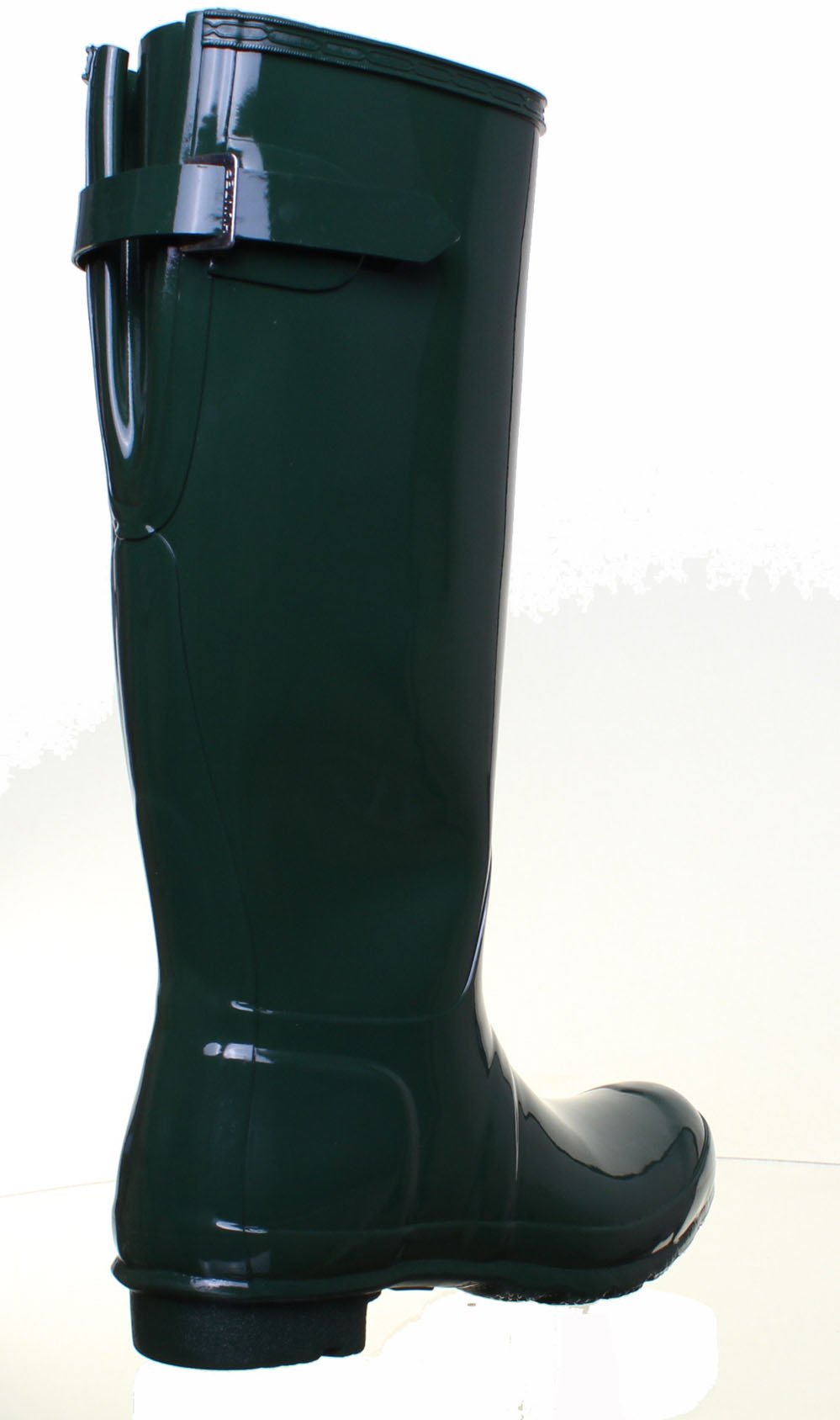 Hunter Original Back Adjustable Gloss Rain Boots for Women - Nylon Lining with Cushioned Footbed, Multilayered Sponge Insole, and Pull-On DesignGreen 8 M