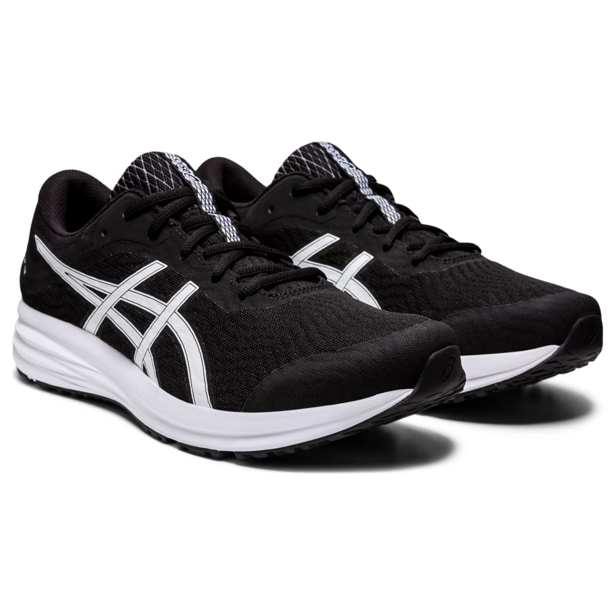 ASICS Men's Patriot 12 Running Shoes, 14, Black/Black