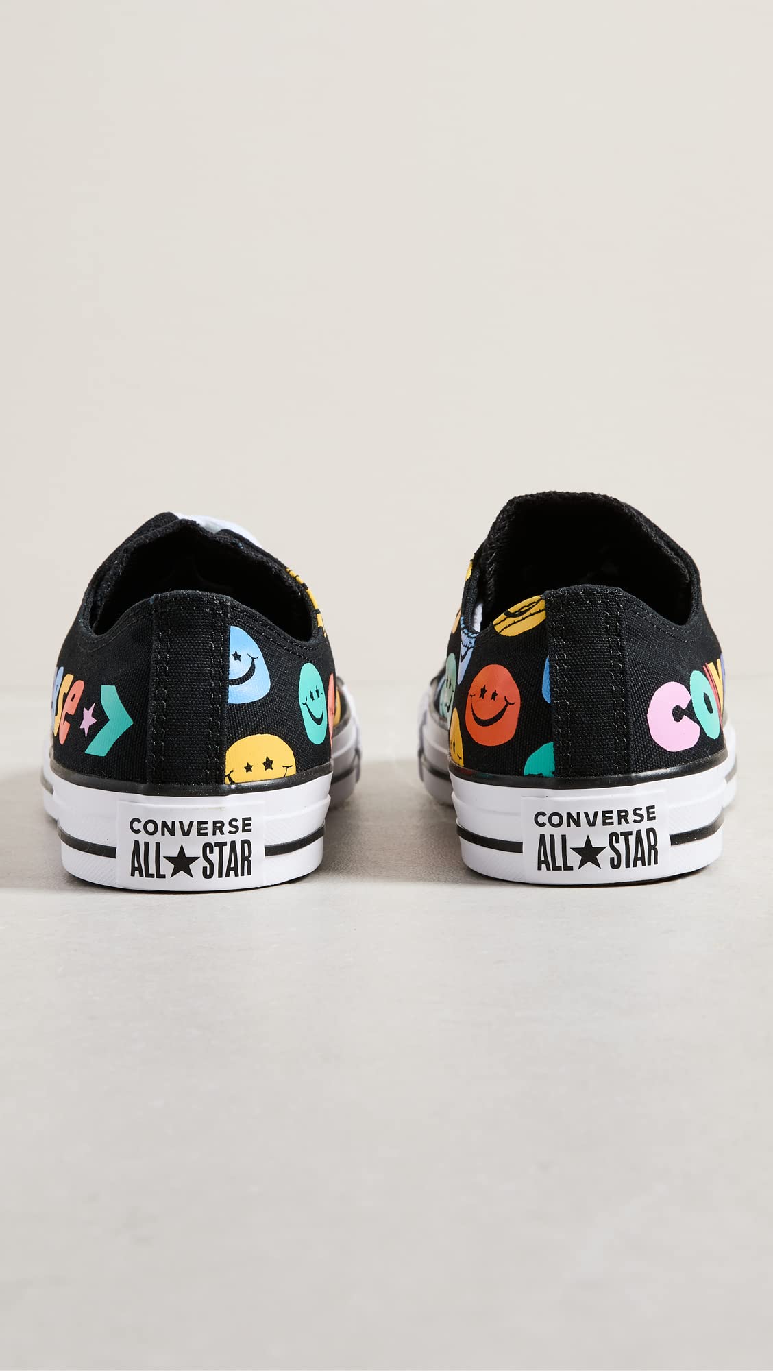 Converse Men's Chuck Taylor All Star Happy Face Sneakers, Black/Amarillo/Bold Mandarin, 7 Medium US