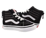 Vans Kids Sk8-Hi Zip (Infant/Toddler) Sneaker, Black/White, 7 US Unisex