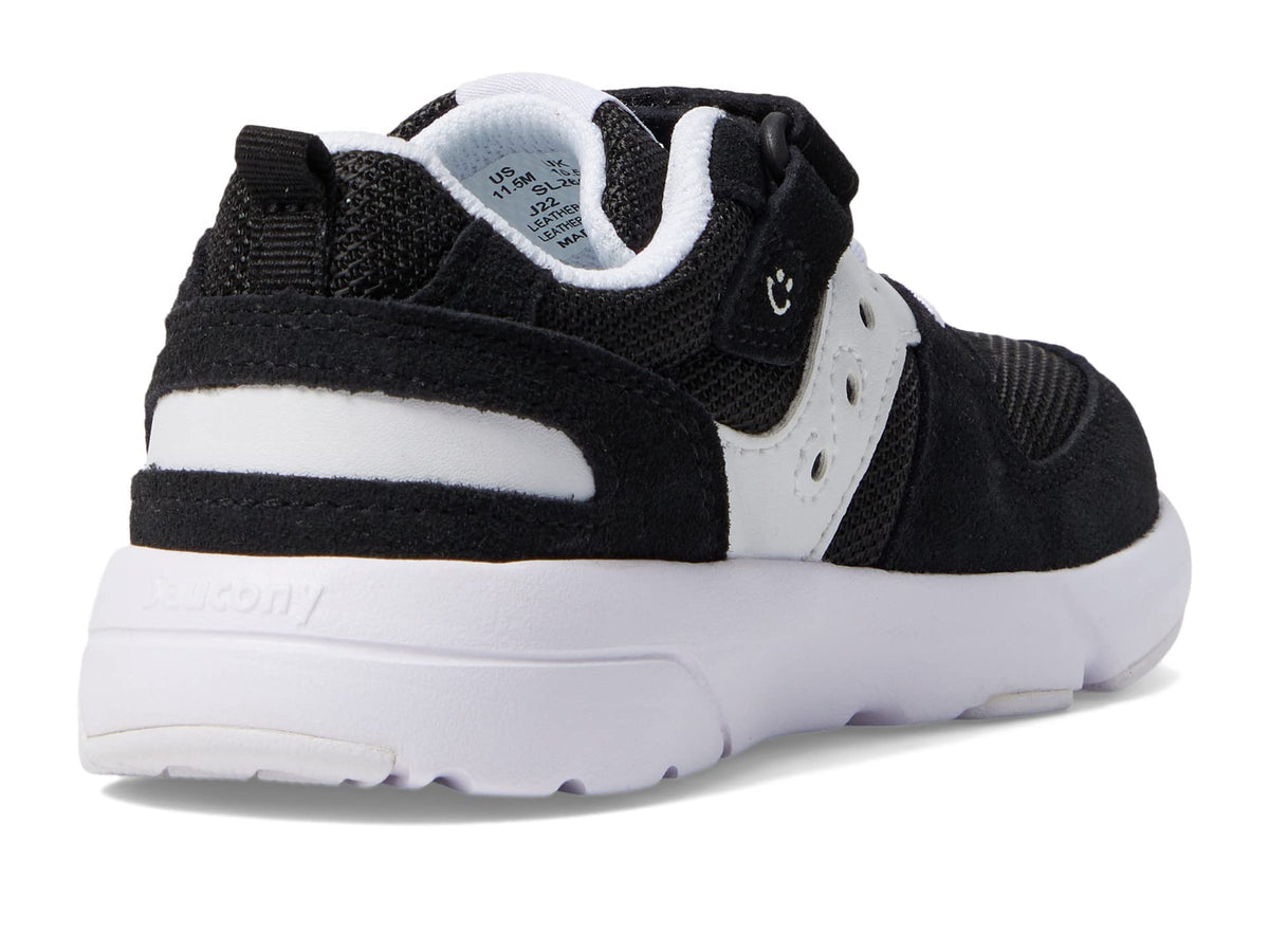 Saucony Jazz Lite 2.0 LX Sneaker, Black/White, 8 Wide US Unisex Little_Kid