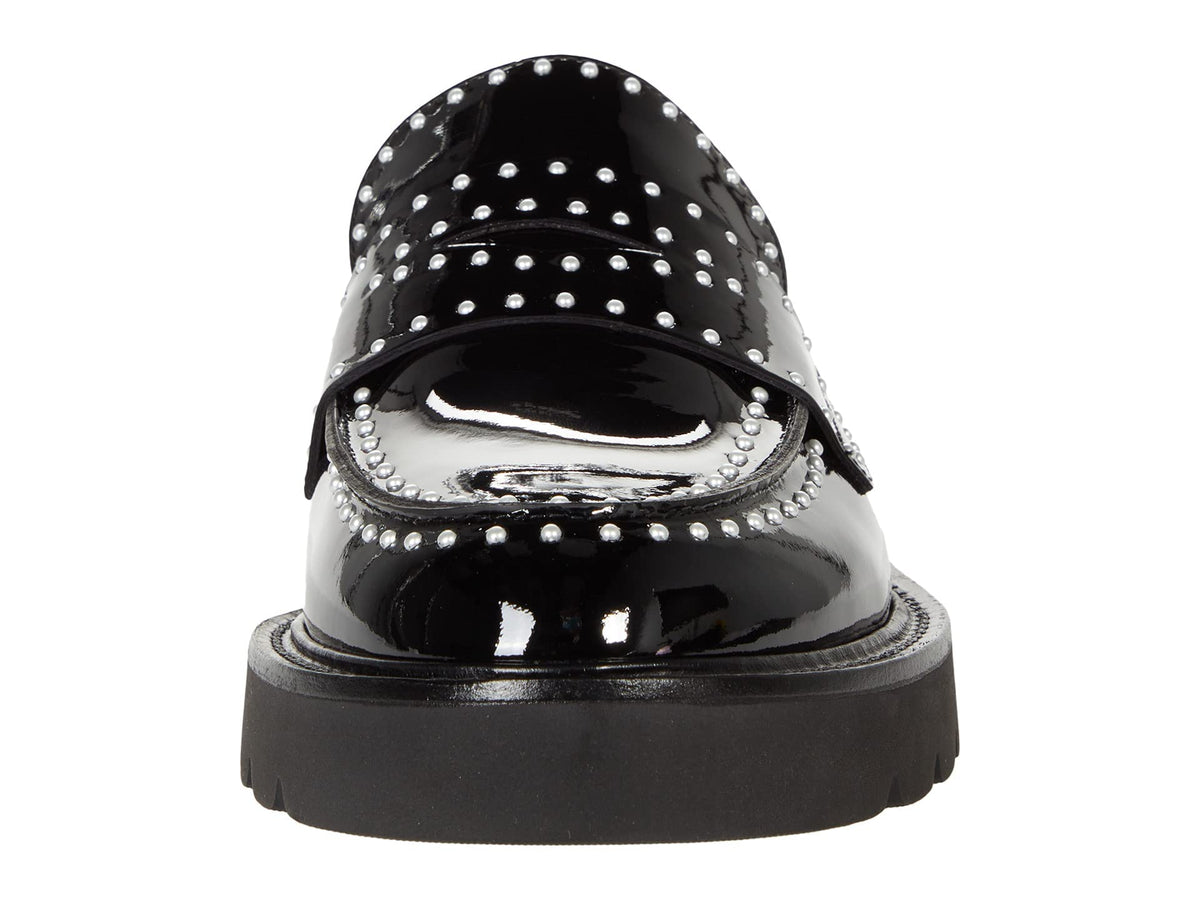 Stuart Weitzman Womens Parker Lift Mini Pearl Loafer Black 8 M