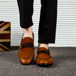 JITAI Men's Lindford Moc Toe Bit Slip-on Penny Loafer Party Shoes, Brown/02, 12 US