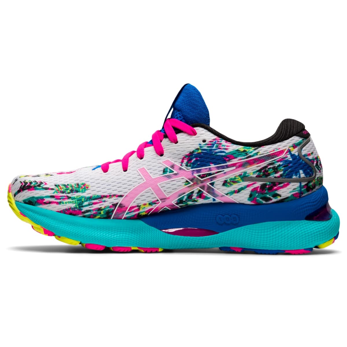 ASICS Women's Gel-Nimbus 24 Running Shoes, 7, White/Pink GLO