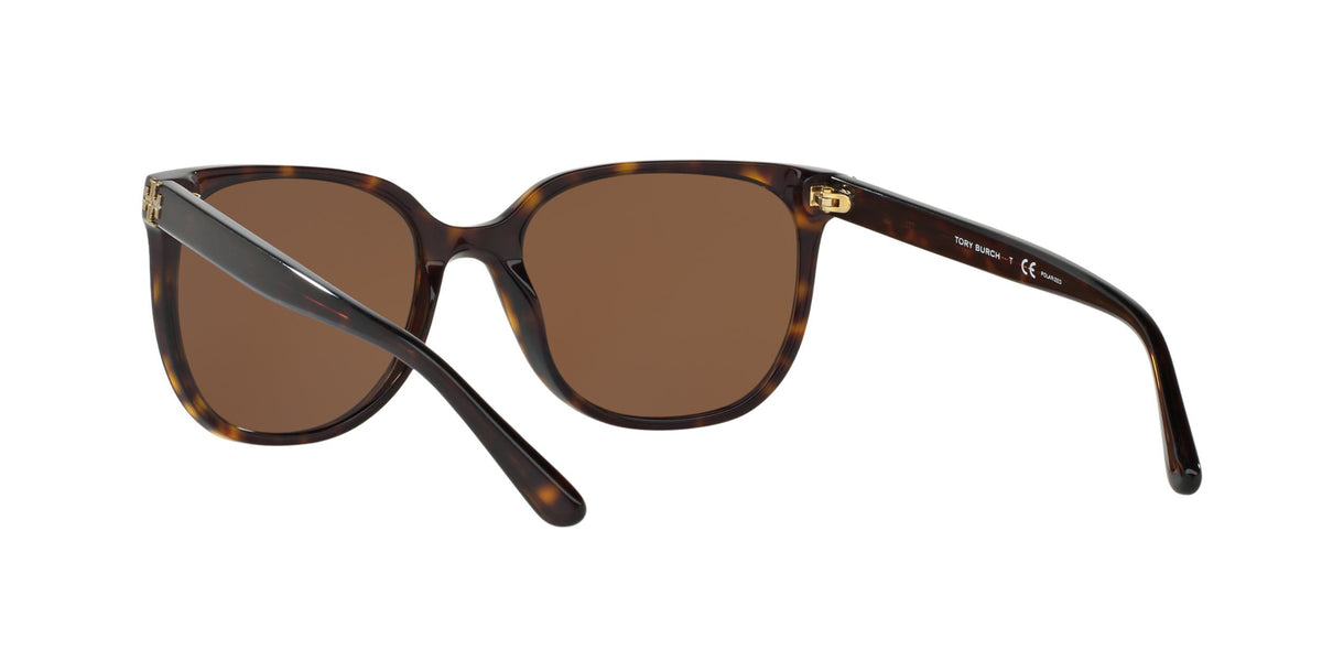 Tory Burch TY7106 Sunglasses 137883-57 - Dark Tortoise Frame, Brown Solid TY7106-137883-57