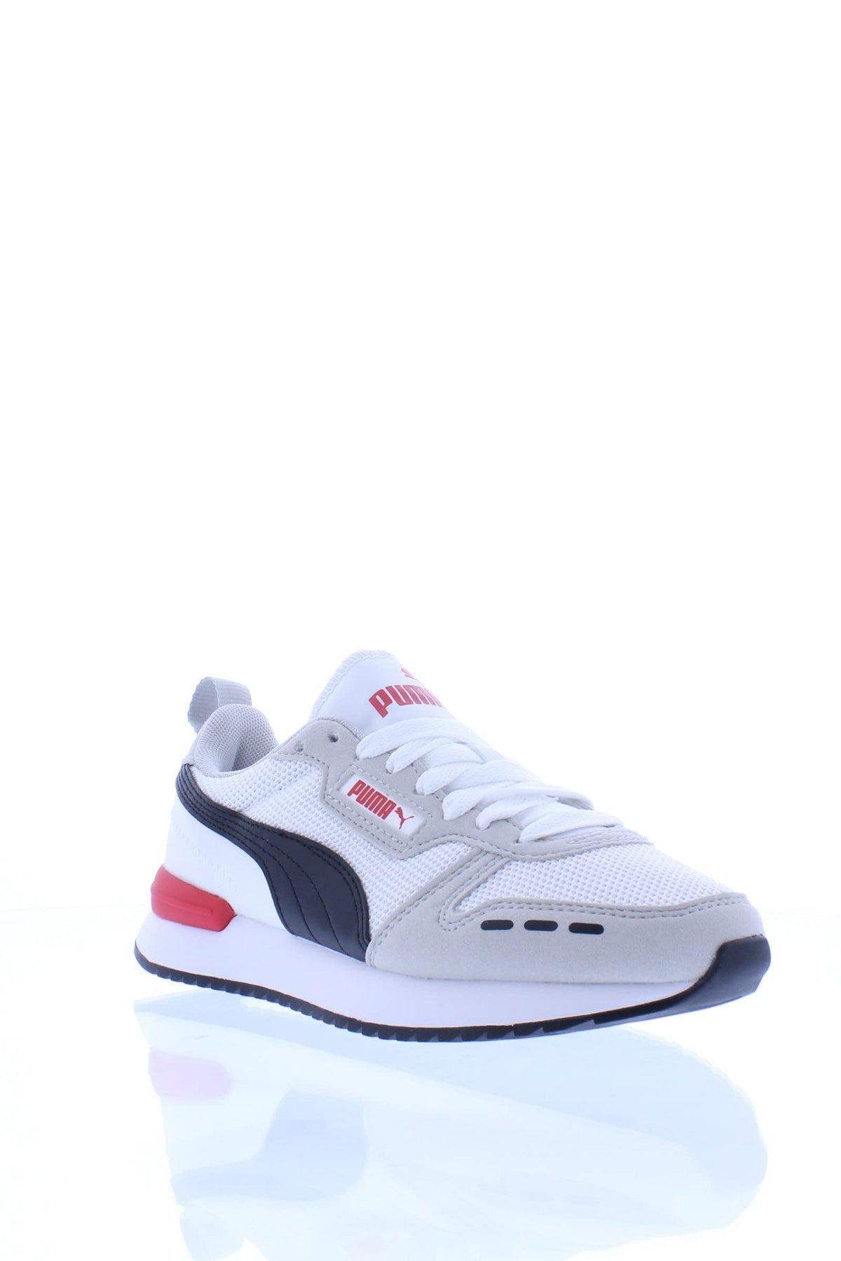 PUMA R78 Jr Boys' Youth Sneaker 4 M US Big Kid White-Black-High Risk Red