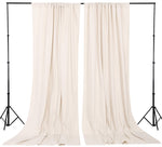 10ftx8ft Backdrop Curtains Polyester Backdrop Curtain Ivory Backdrop Drapes for Cloth Ceremony Fall Wedding Backdrop Fabric 2 Packs 5ftx8ft Christmas Decoration