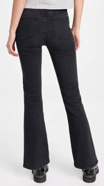 PAIGE Women's High Rise Laurel Canyon Jeans, Black Willow, 28