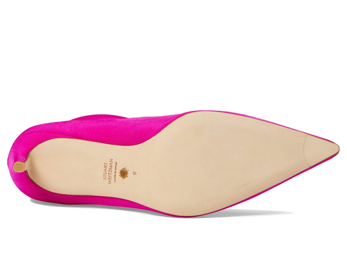Stuart Weitzman Womens Stuart 75 Stretch Bootie Magenta 7 B