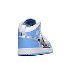 Jordan Boy's Jordan 1 Mid SS (Little Kid) White/University Blue/Starfish 13 Little Kid M