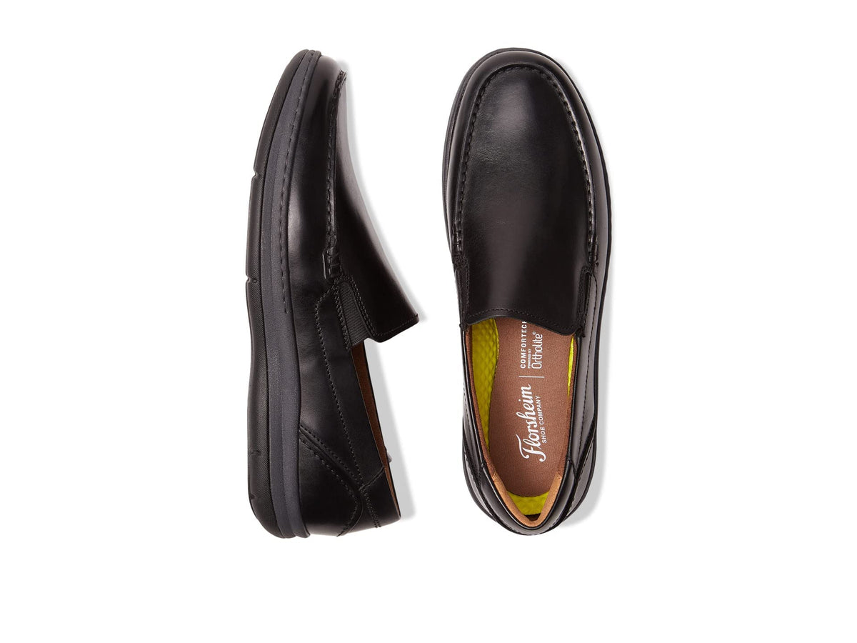 Florsheim Central Moc Toe Venetian Loafer Black Smooth Leather 7 M (D)