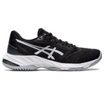 ASICS Women's Netburner Ballistic FlyteFoam 3 Volleyball Shoes, 10, Black/Pure Silver