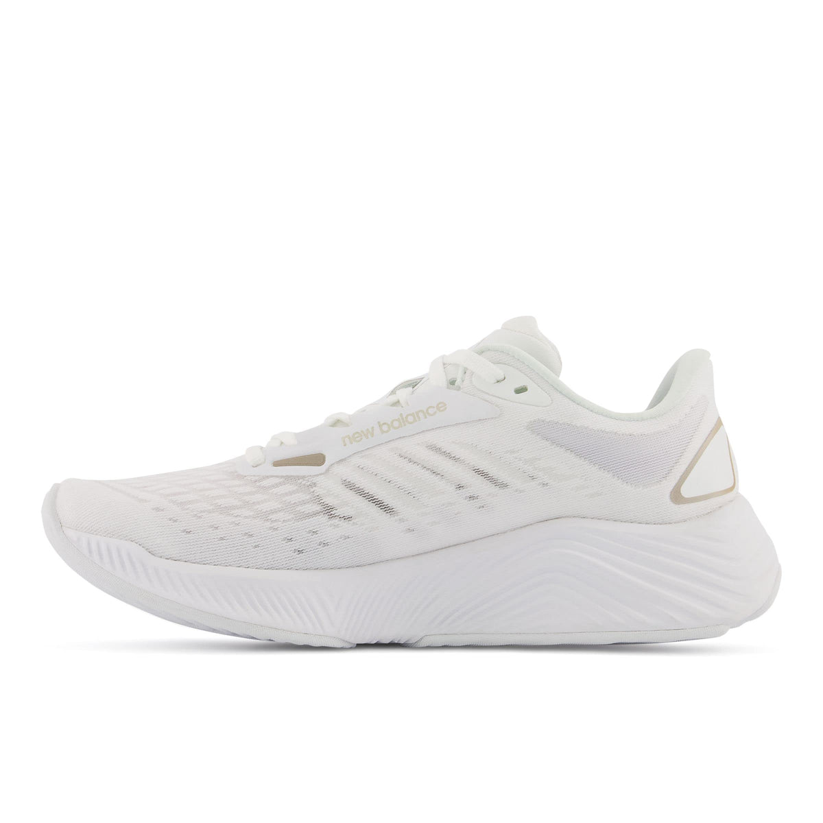 New Balance Women's FuelCell Prism V2 Running Shoe, White/Light Gold Metallic/White, 10.5