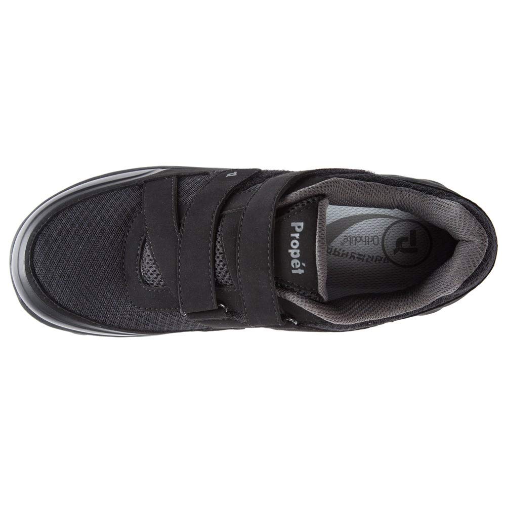 Propet Women's Matilda Strap Sneaker, Black/Grey, 06 B US