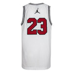 Jordan Boy's 23 Jersey (Big Kids) White SM (8 Big Kid)
