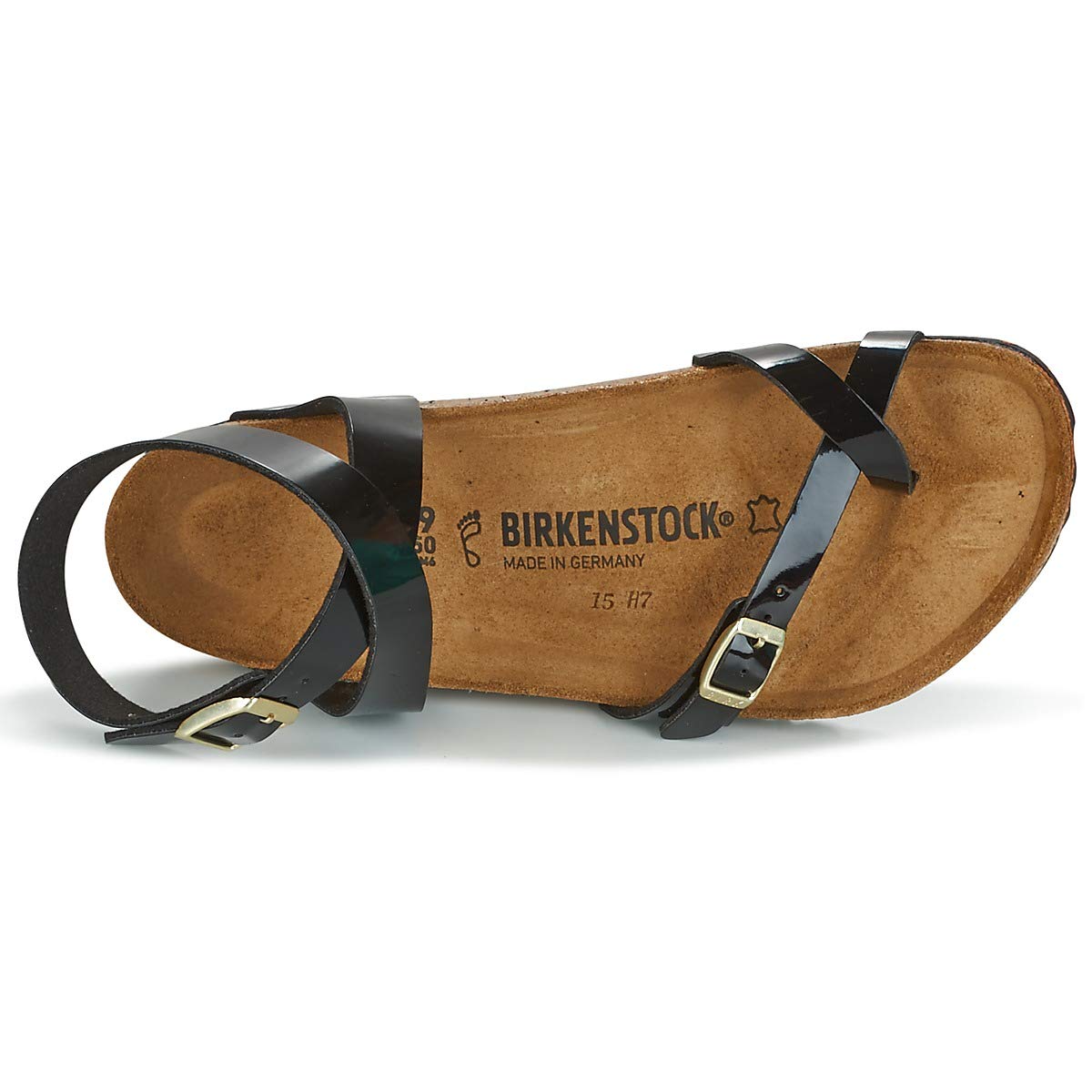 Birkenstock Womens Arizona Black Patent Birko-flor Sandals 40 EU