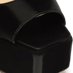 SCHUTZ Womens Andrina Square Toe Platform Platform Sandals Black 8 Medium (B,M)
