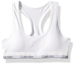 Calvin Klein Girls' Big Modern Cotton Molded Bralette - Comfortable & Stylish Girls Bralette | Classic White | X-Large