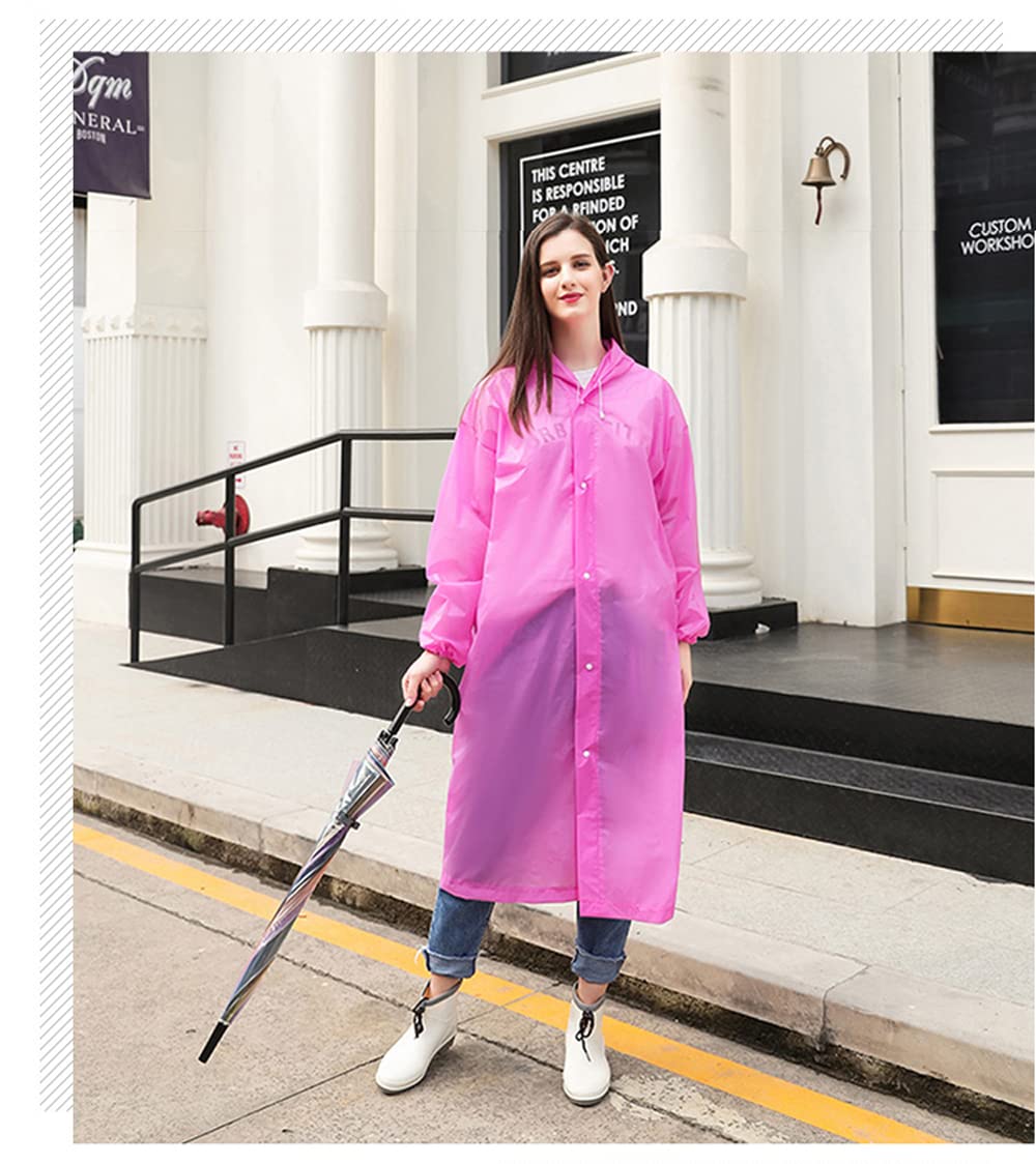 NW 3 Pieces Packable Eva Raincoat for Men and Women,Multifunctional Portable Reusable Waterproof with Hood Long Rain Poncho Gray, Large