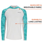 Simms Challenger Solar Hoody for Men - UPF 30+ Long Sleeve Fishing Sun Shirt with Hood, Breathable & Moisture-Wicking Fabric, (Sea Breeze Daze/White, Large)