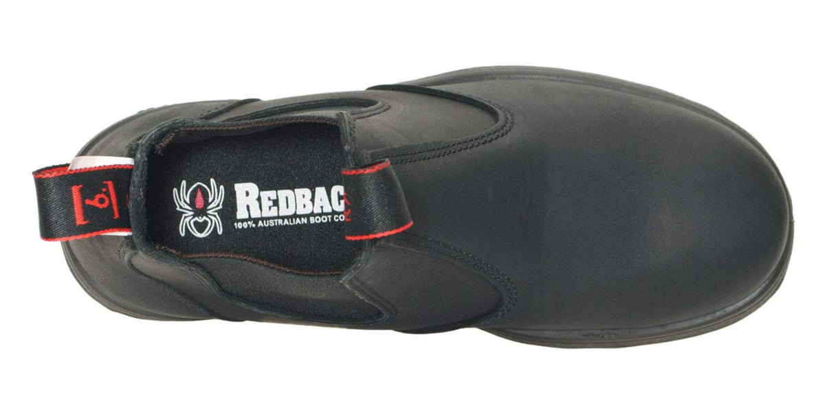 RedbacK Boots USBBK Easy Escape Steel Toe - Black Leather Work Boots (12)