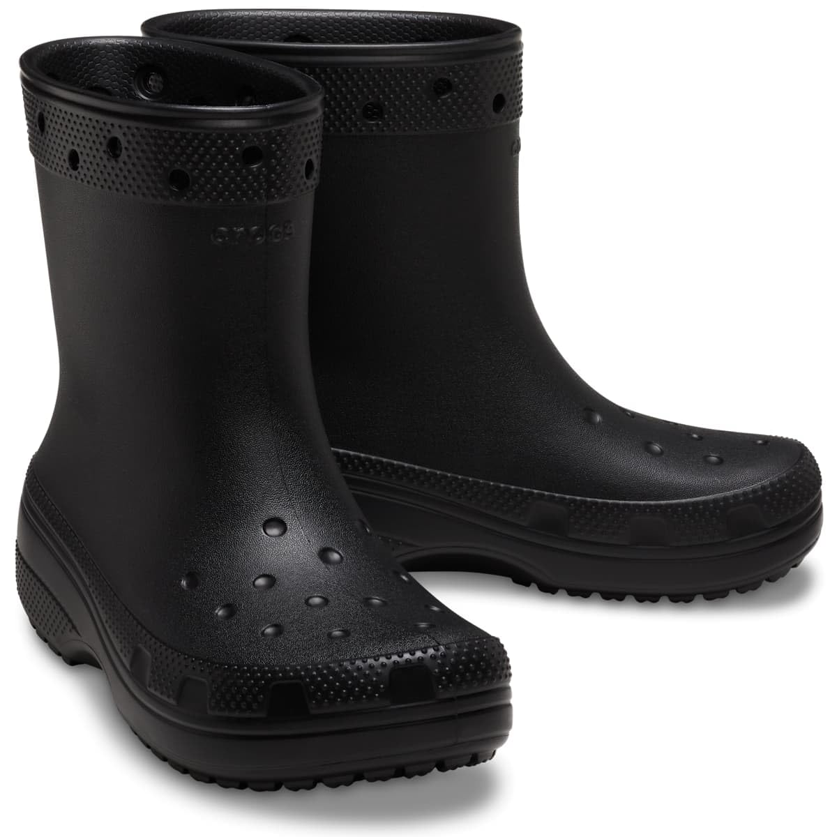 Crocs Unisex Classic Rain Boots, Black, Numeric_10 US Men