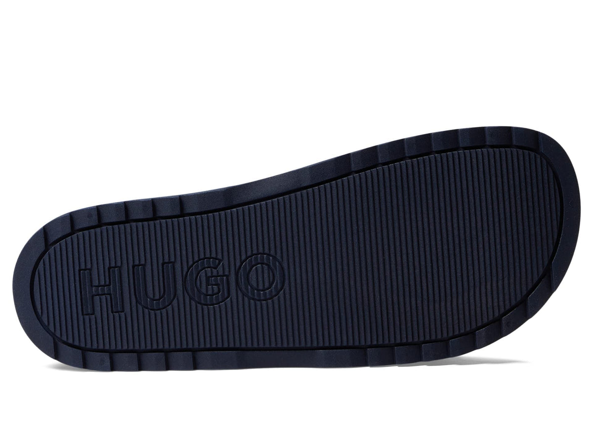 Hugo Boss Match It Square Logo Slide Sandals Grey Blue EU 46 (US Men's 13) D (M)