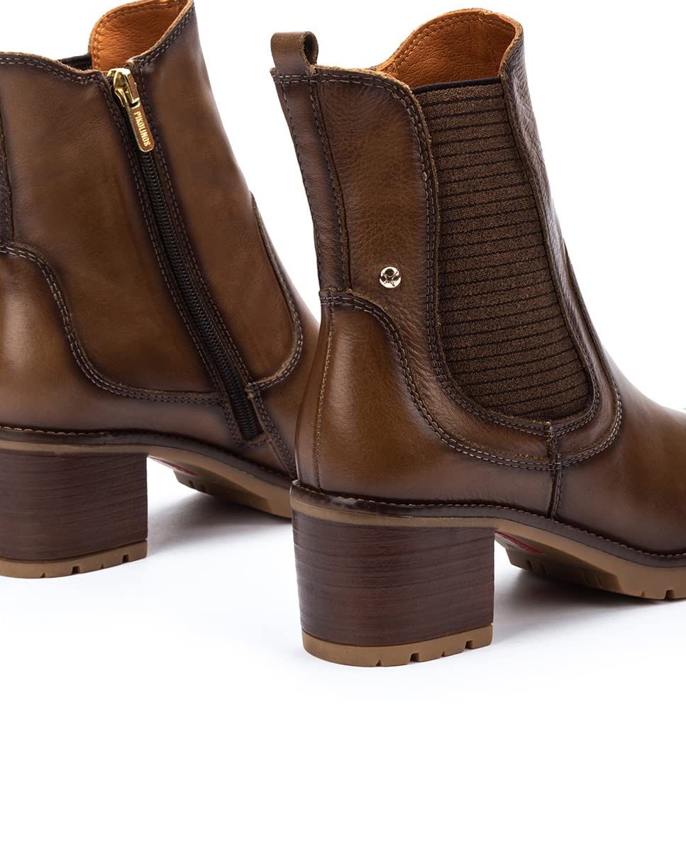 PIKOLINOS High-Heel Ankle Boot Leather Llanes for Woman Olive