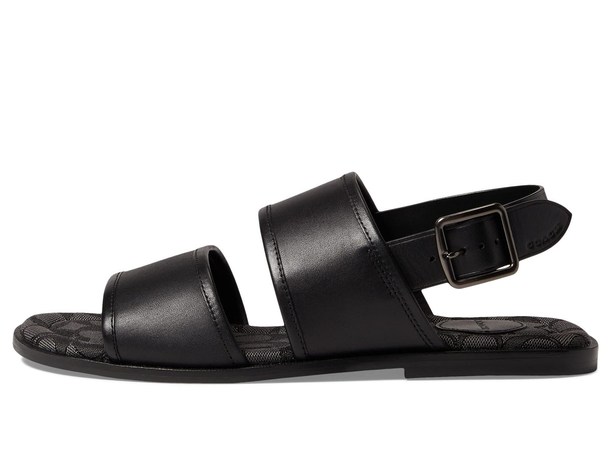 Coach Leather Two Strap Sandal Black 10 D (M)
