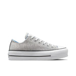 Converse Unisex Chuck Taylor All Star Low Top Platform Sneaker - Silver 9