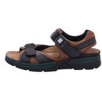 Mephisto Men's Shark Sandals Dark Brown/Black Waxy Leather 12 M US