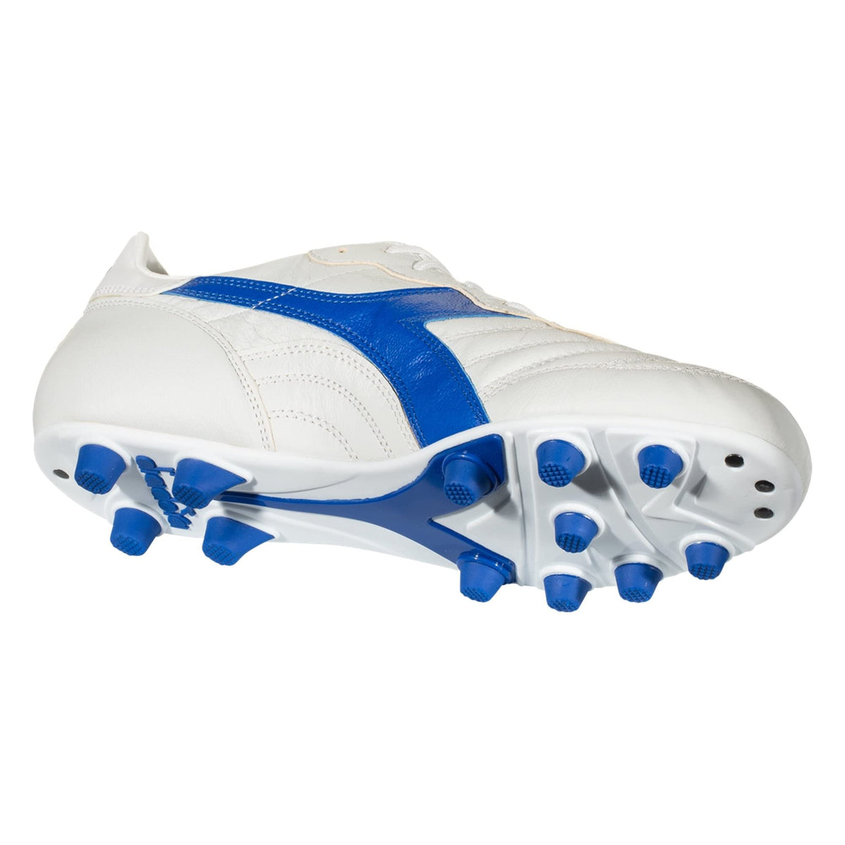Diadora Brasil Italy K-Leather Pro Firm Ground Cleats (Pro Firm Ground, Numeric_8_Point_5) White/Royal