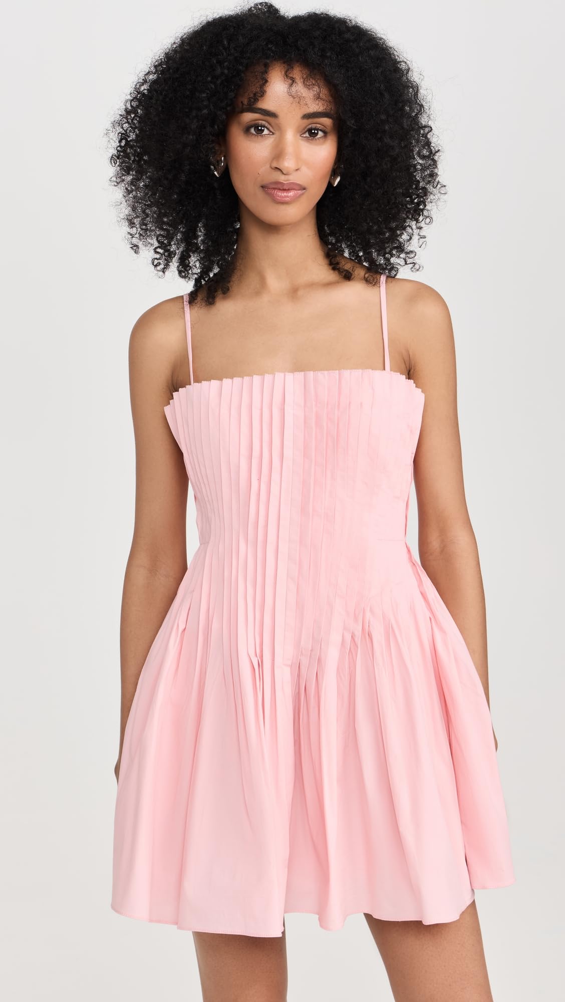 STAUD Women's Mini Bella Dress, Pearl Pink, 0