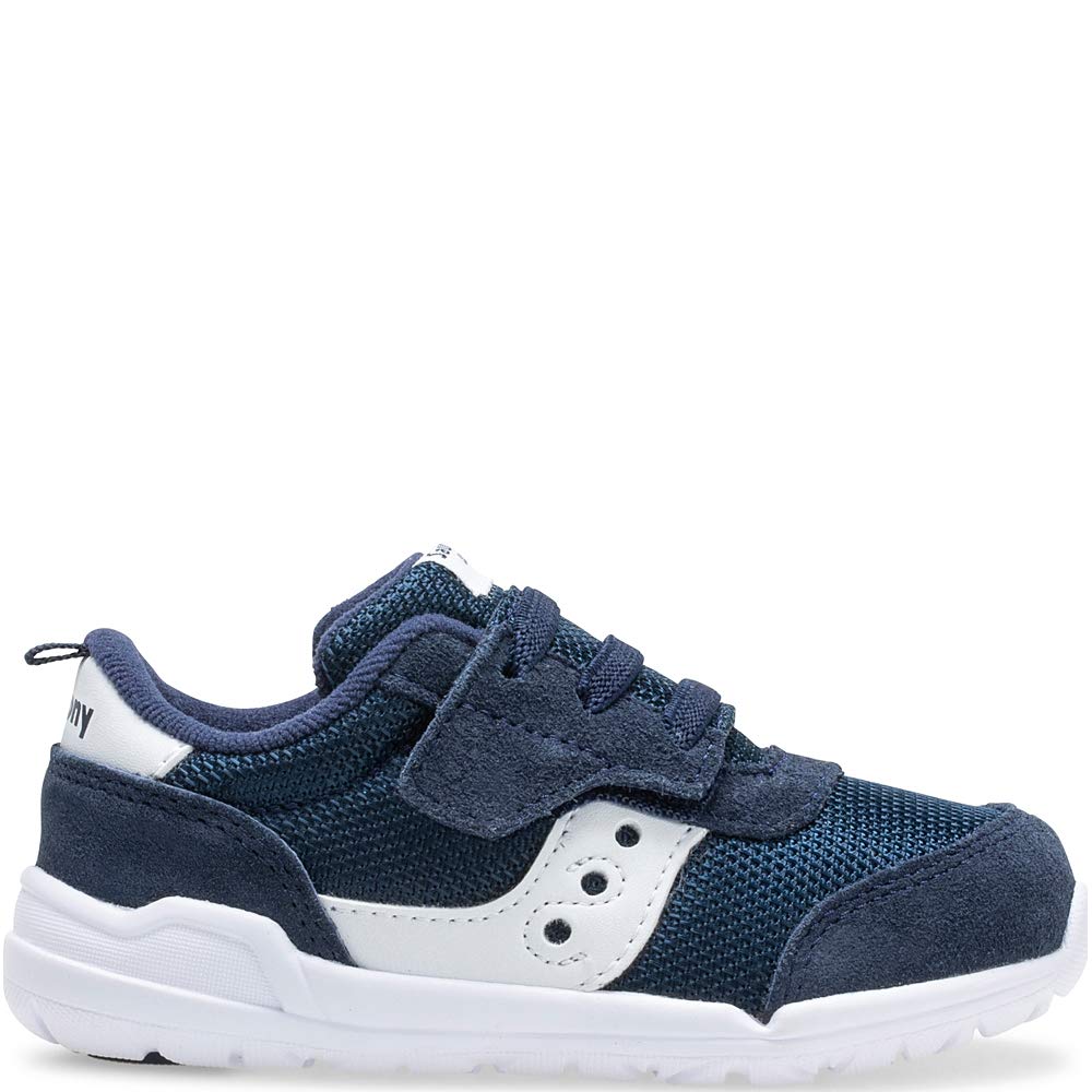Saucony Boys' Jazz Riff Sneaker, Navy/White, 6 M US Little Kid
