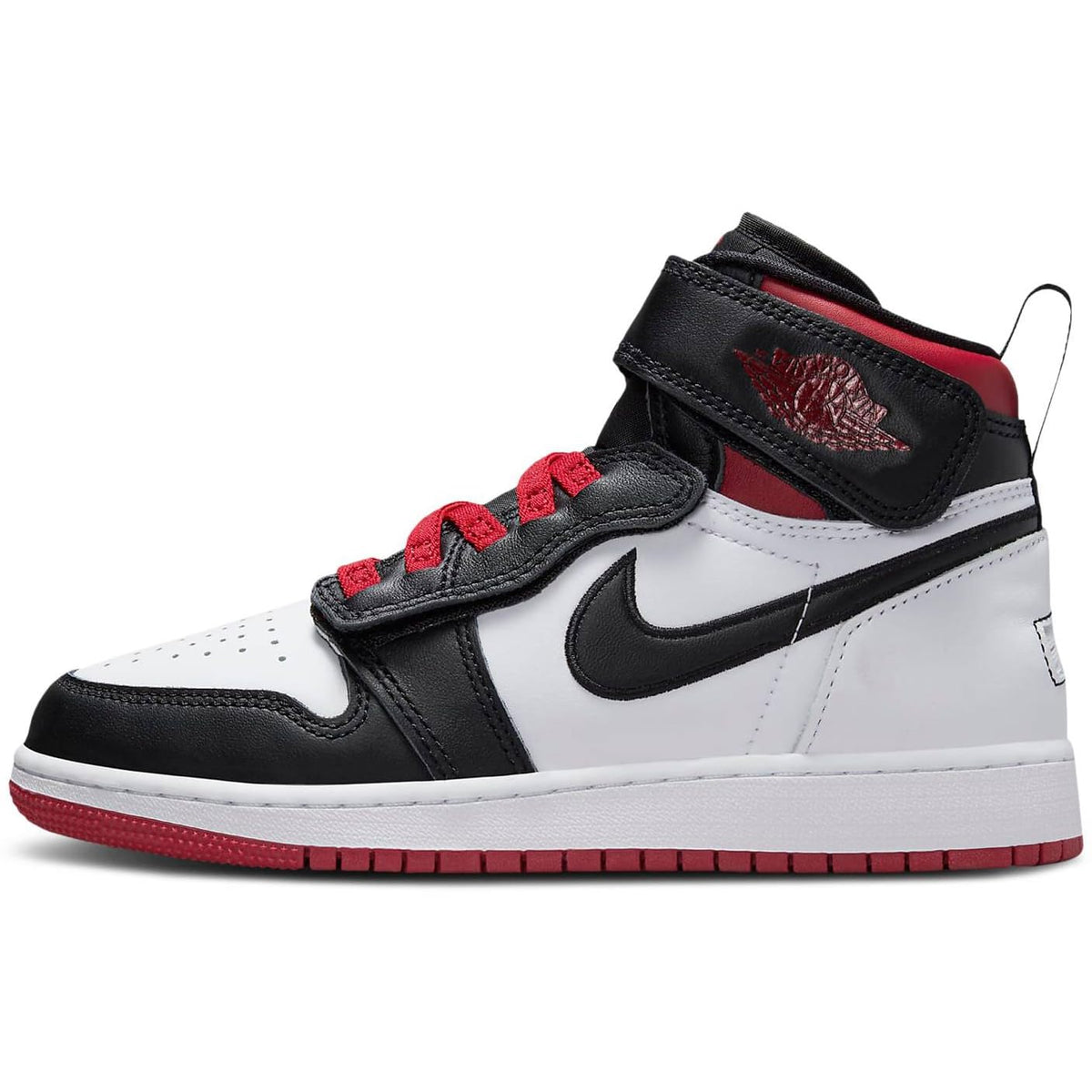 Nike Air Jordan 1 Hi FlyEase Big Kids' Shoes (DC7986-106, White/Gym Red/White/Black) Size 7