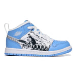 Jordan Baby Boy's 1 Mid SS (Infant/Toddler) White/University Blue/Starfish 7 Toddler M