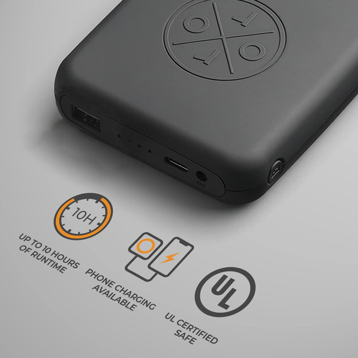 ORORO Men's Heated Jacket with Heated Collar and 90% Down Insulation (Battery Included) - Black (M)