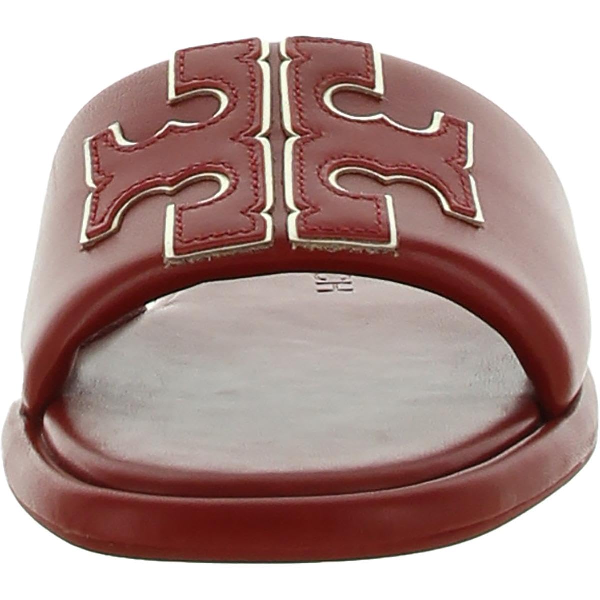 Tory Burch Womens Doublet Sport Leather Flat Sandals Red 7.5 Medium (B,M)