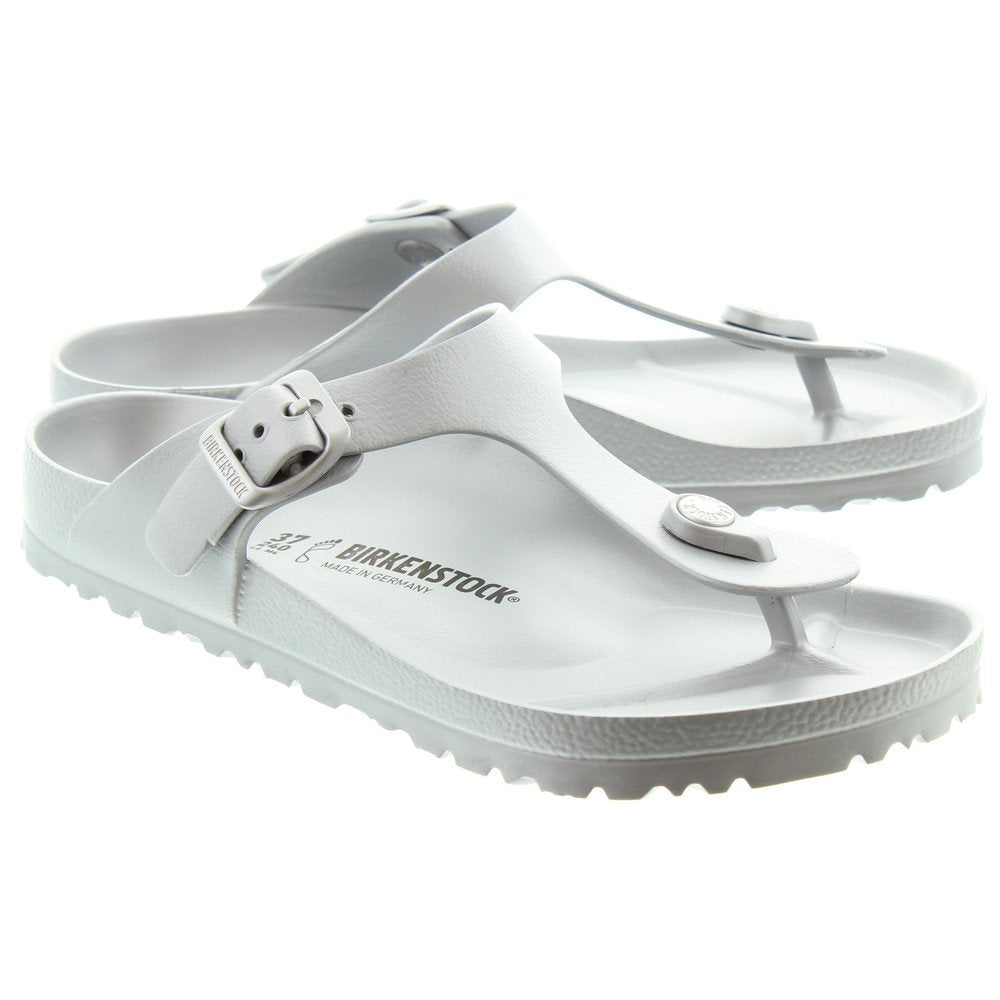 Birkenstock Women's Toe Post Sandals Flip Flops, Metallic Silver, 5 UK