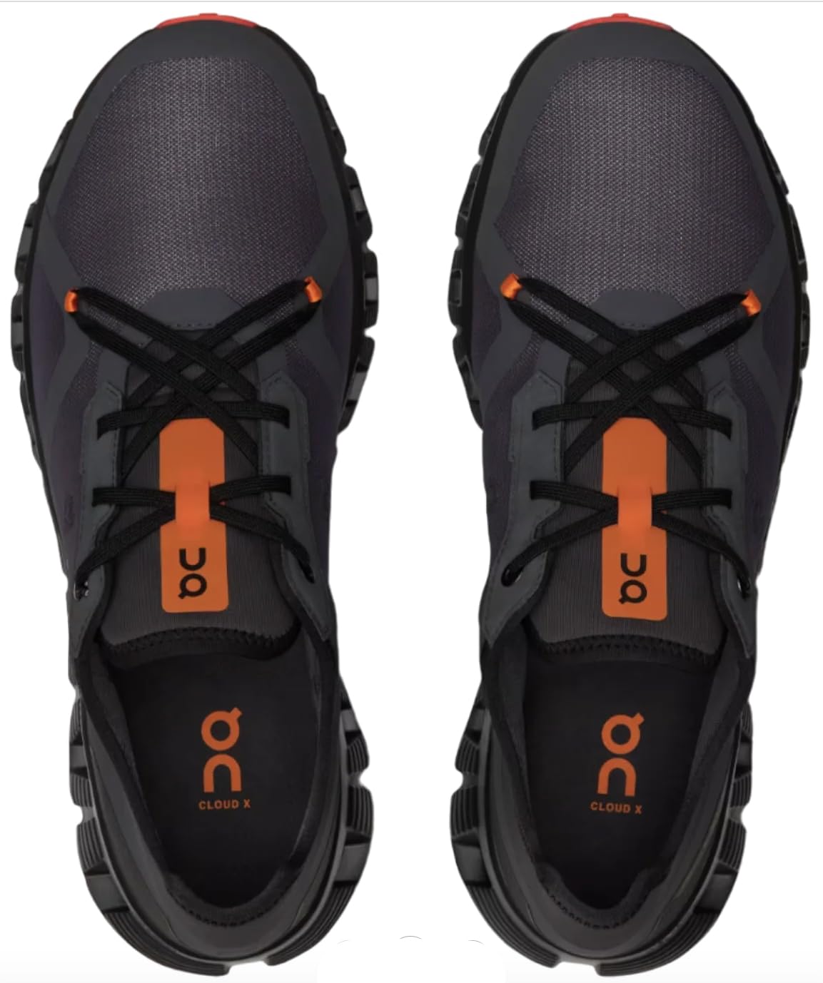 On Men's Cloud X 3 AD Sneakers, Eclipse | Flame, Black, Orange, 12.5 Medium US