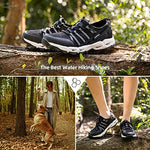 KEENPACE Women's Water Hiking Shoes for Summer Outdoor Sport River Beach Amphibious Aerobics Swimming Trail Trekking Walking Lightweight Quick Dry Breathable Arch Support Black