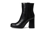 Free People Naomi Ankle Heel Women’s Boots - Leather Upper - Textile Lining - Cushioned Footbed - Block Heels Black EU 39.5 (US Women's 9.5) M