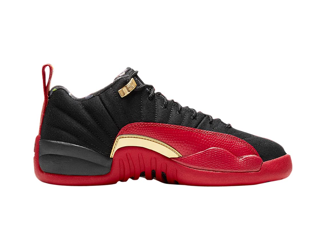 Jordan Air 12 Retro Low SE (Big Kid) Black/Varsity Red/Metallic Gold 5 Big Kid M