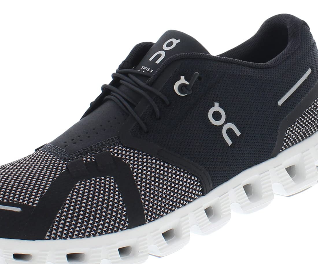 On Women's Cloud 5 Combo Sneakers, Black | Alloy, 10 Medium US