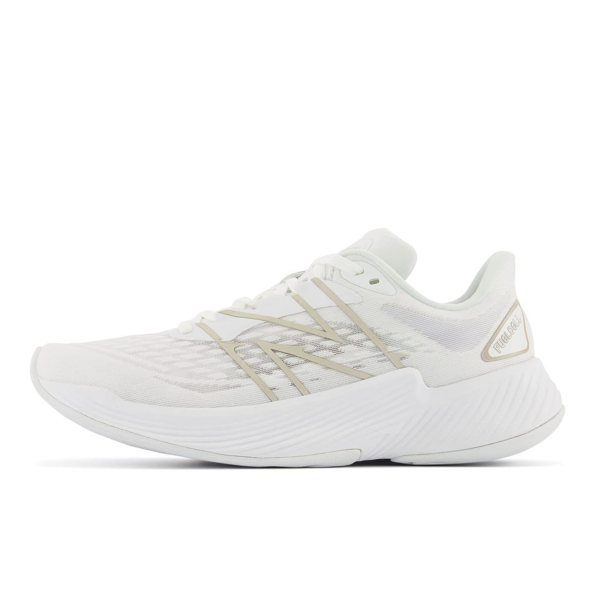 New Balance Women's FuelCell Prism V2 Running Shoe, White/Light Gold Metallic/White, 10.5