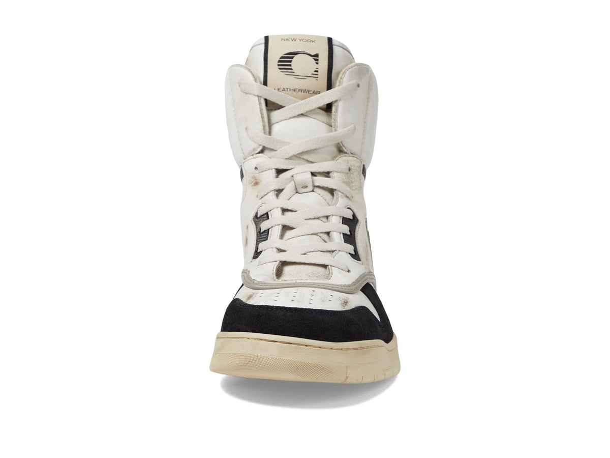 Coach Distressed Leather and Suede High-Top Sneaker White 9.5 D (M)