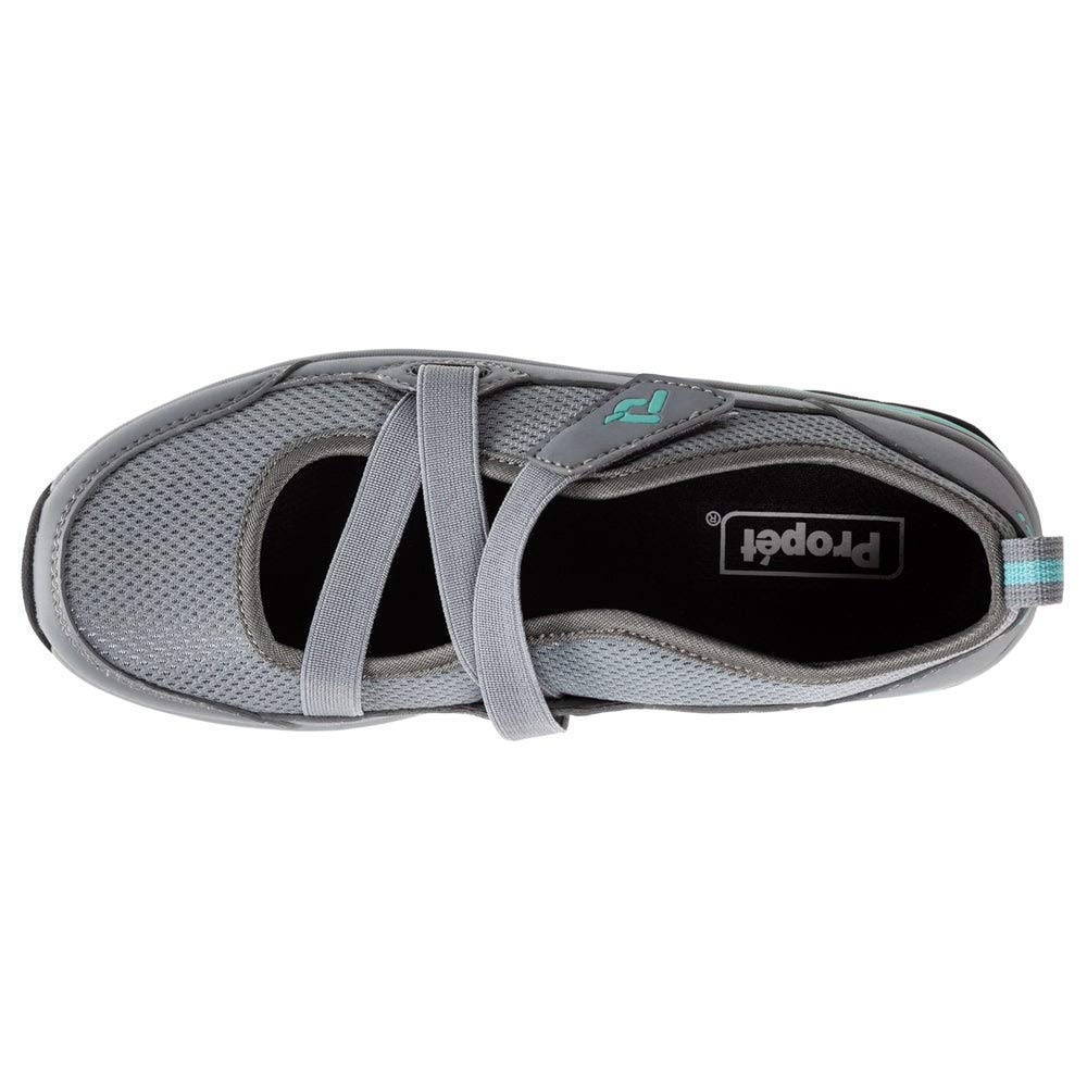 Propét Women's Poppy Hiking Shoe, Grey/Mint, 8 X_Wide US