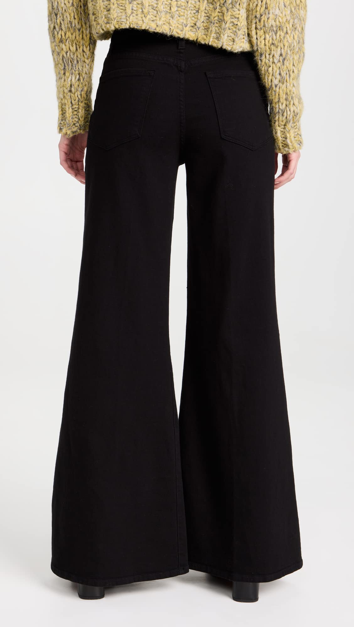 FRAME Women's Le Palazzo Pants, Film Noir, Black, 29