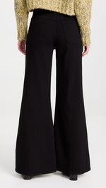 FRAME Women's Le Palazzo Pants, Film Noir, Black, 29