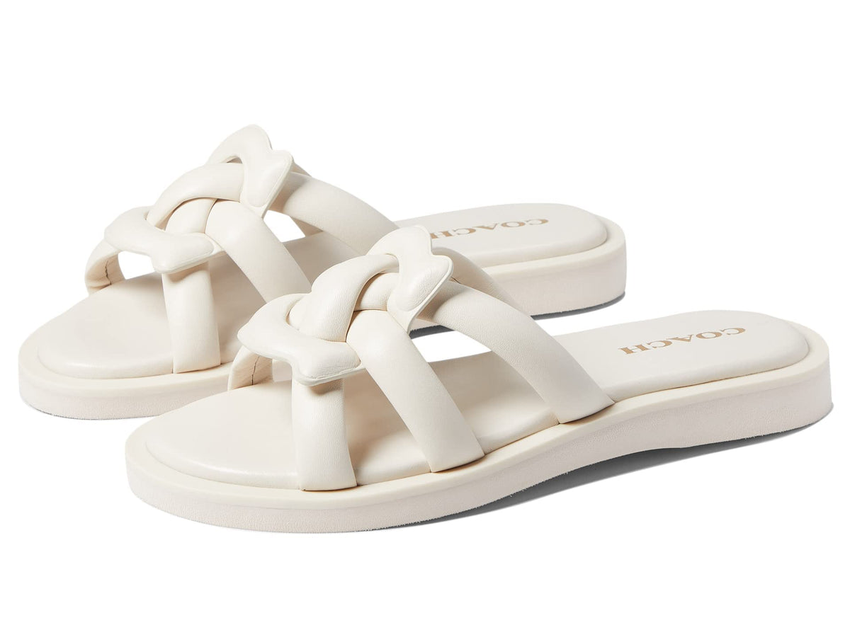 Coach Georgie Leather Sandal White 7 B (M)